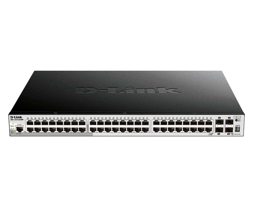 DGS-1510-52XMP – Switch Gigabit PoE+ Stackable 52 Port với 4 cổng 10G SFP+