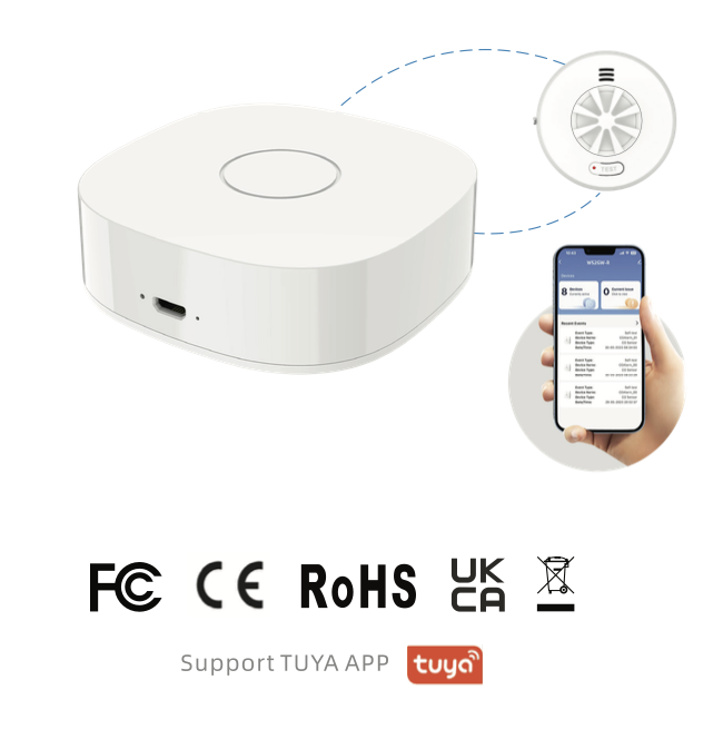 Thiết Bị Trung Tâm Gateway Báo Cháy Thông Minh – Kết Nối WiFi, Quản Lý Qua App Tuya