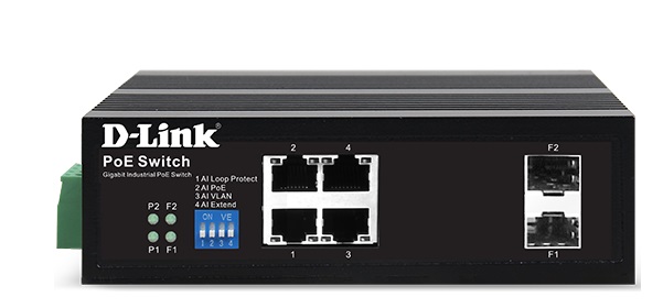D-Link DIS-F1006PS-E – Switch công nghiệp Gigabit PoE 4 cổng, hỗ trợ truyền xa 250m