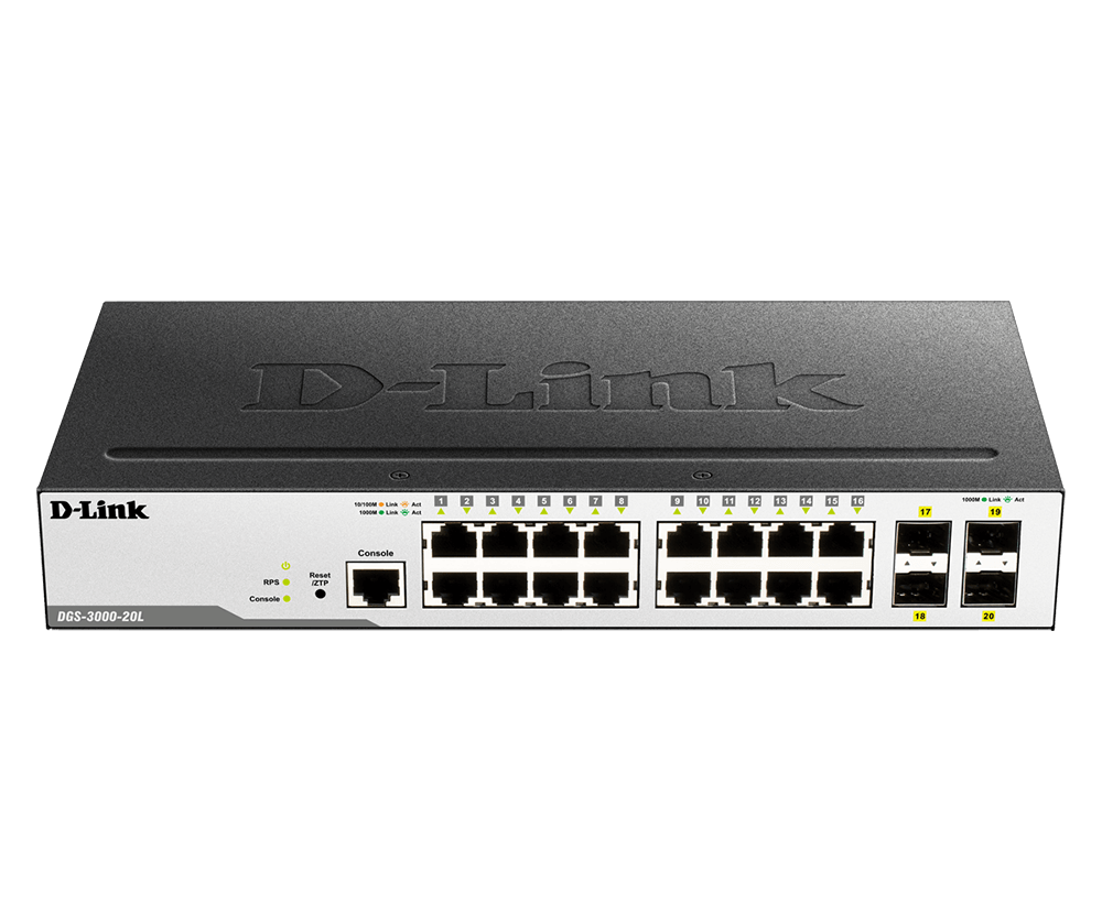 D-Link DGS-3000-20L – Switch Managed Layer 2 Gigabit 20 Port