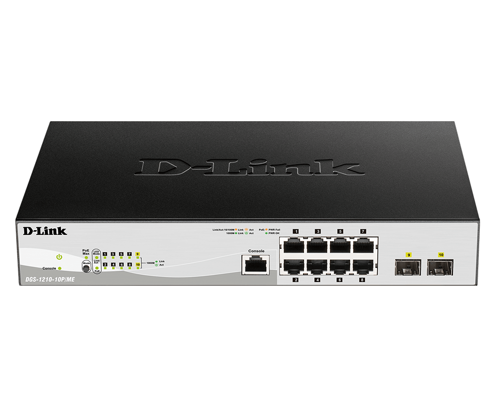 D-Link DGS-1210-10P/ME – Switch Gigabit PoE Metro Ethernet 10 Cổng