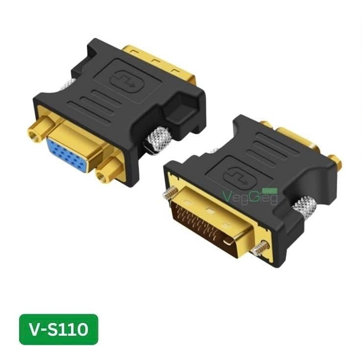 DVI 24+5 VGA Famale Adapter Golden-Plated Connector - V-S110 | Hàng chính hãng