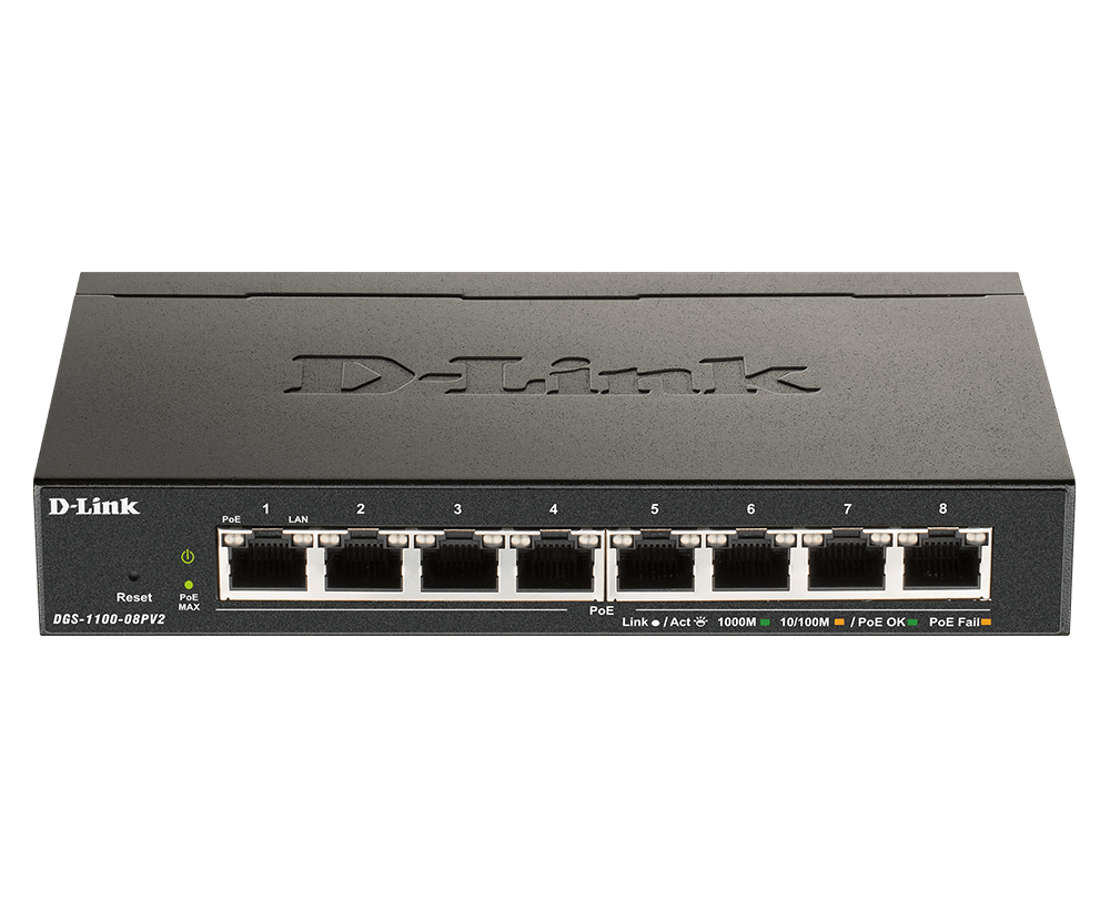 D-LINK DGS-1100-08PV2 – SWITCH SMART MANAGED GIGABIT POE 8 CỔNG