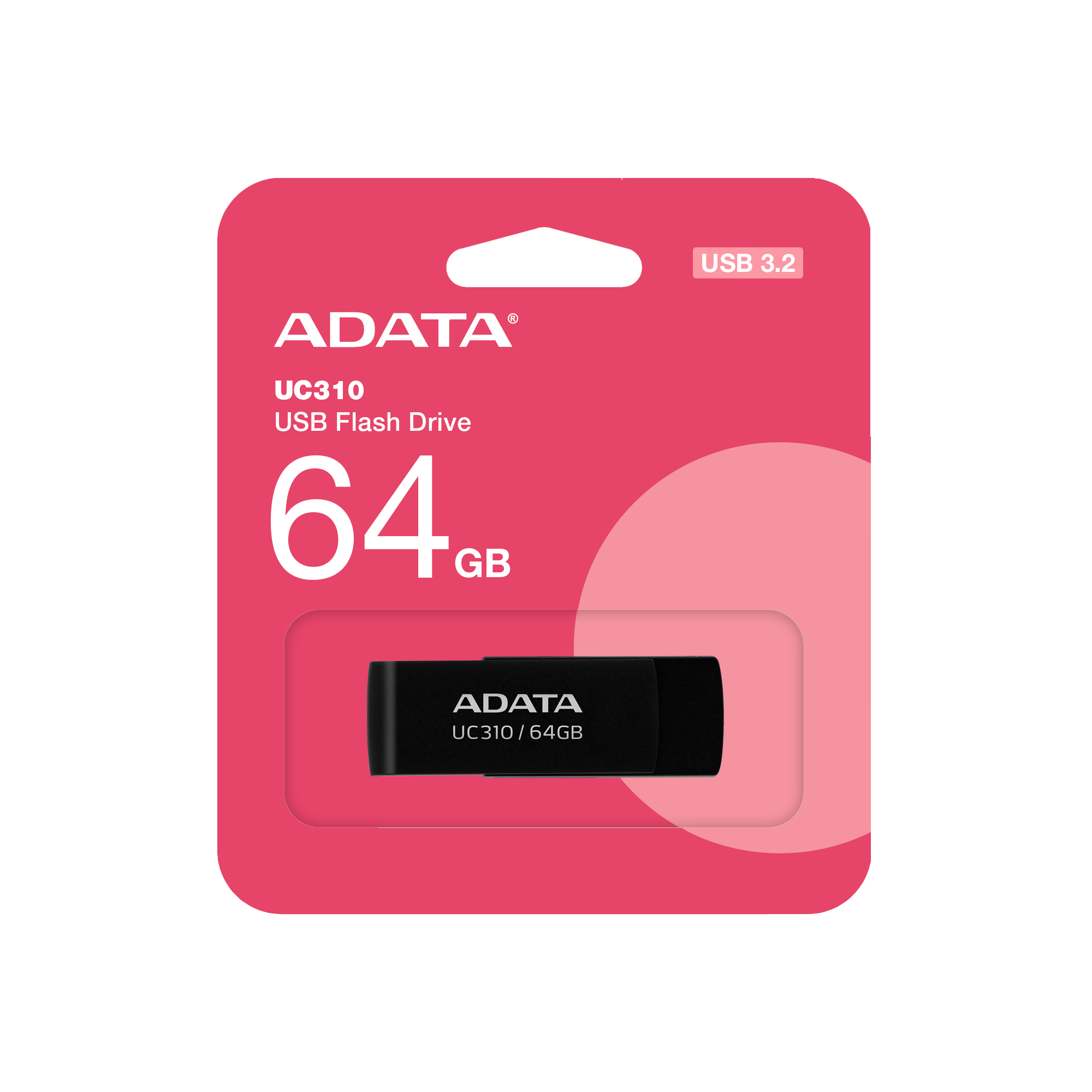 USB ADATA UC310-64G-RBK 64GB USB 3.2 Gen1 – Thiết kế xoay không nắp