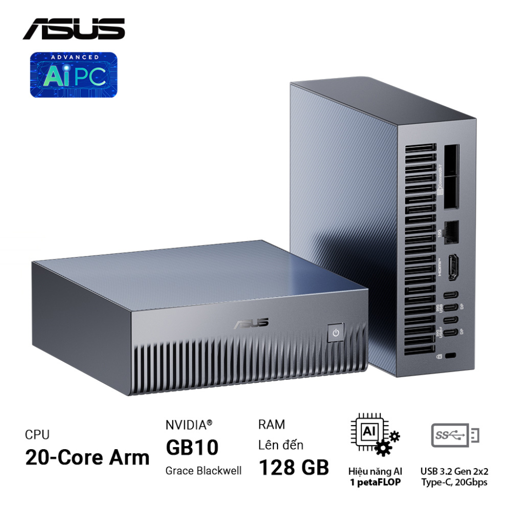 Mini PC AI Asus Ascent GX10 GX10-GG0012BN (Nvidia GB10 | 128 GB RAM |1TB M.2 NVMe SSD)