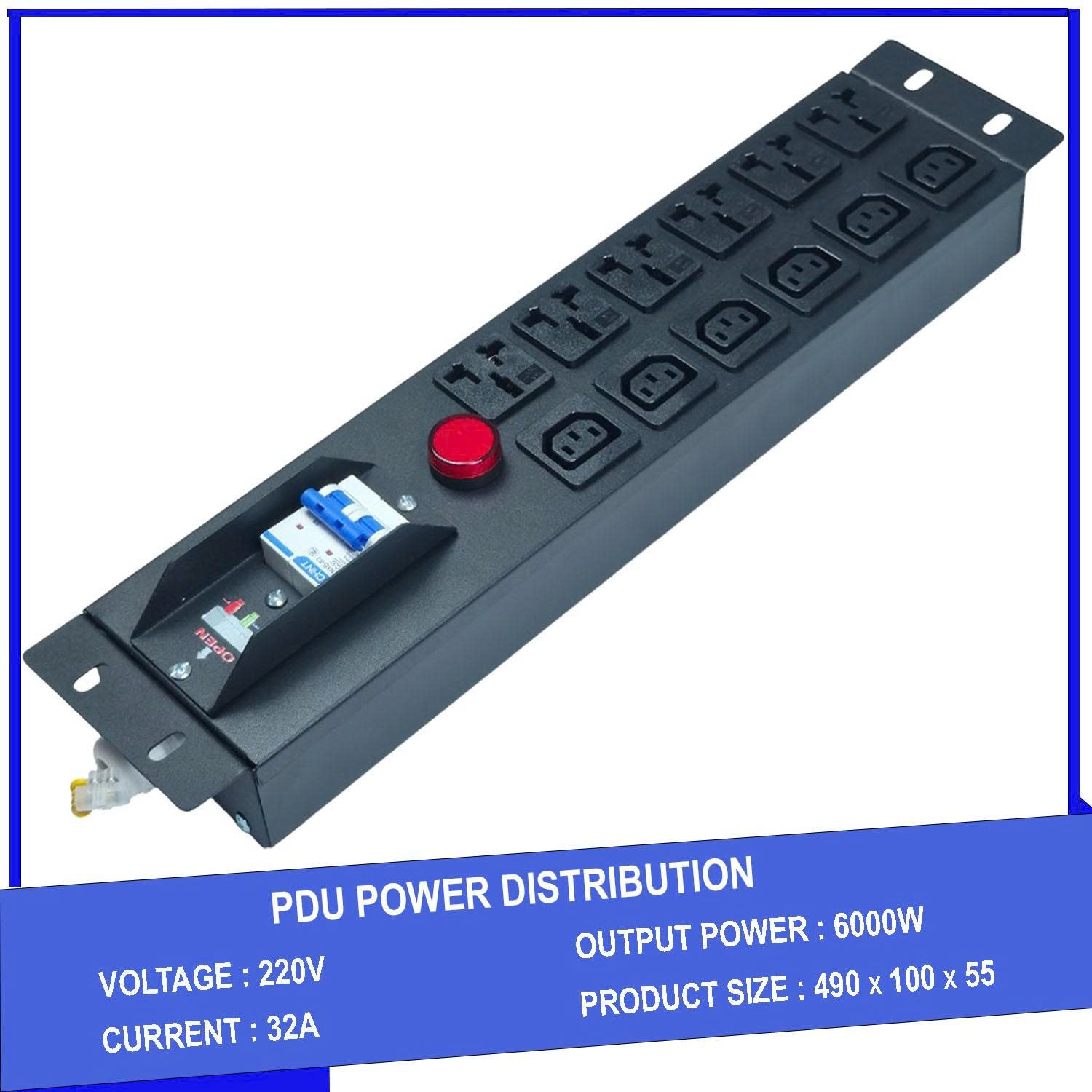 Thanh Nguồn PDU 12 Cổng Lắp Tủ Rack Chuẩn 19 Inch - Giải Pháp Phân Phối Điện An Toàn