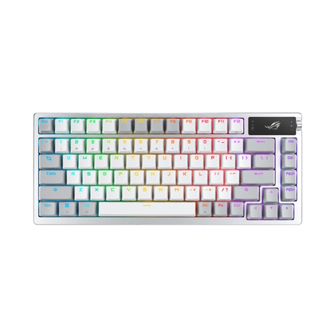 Bàn phím cơ ASUS ROG AZOTH NX Red Trắng (Wireless, OLED, PBT) | Hàng chính hãng
