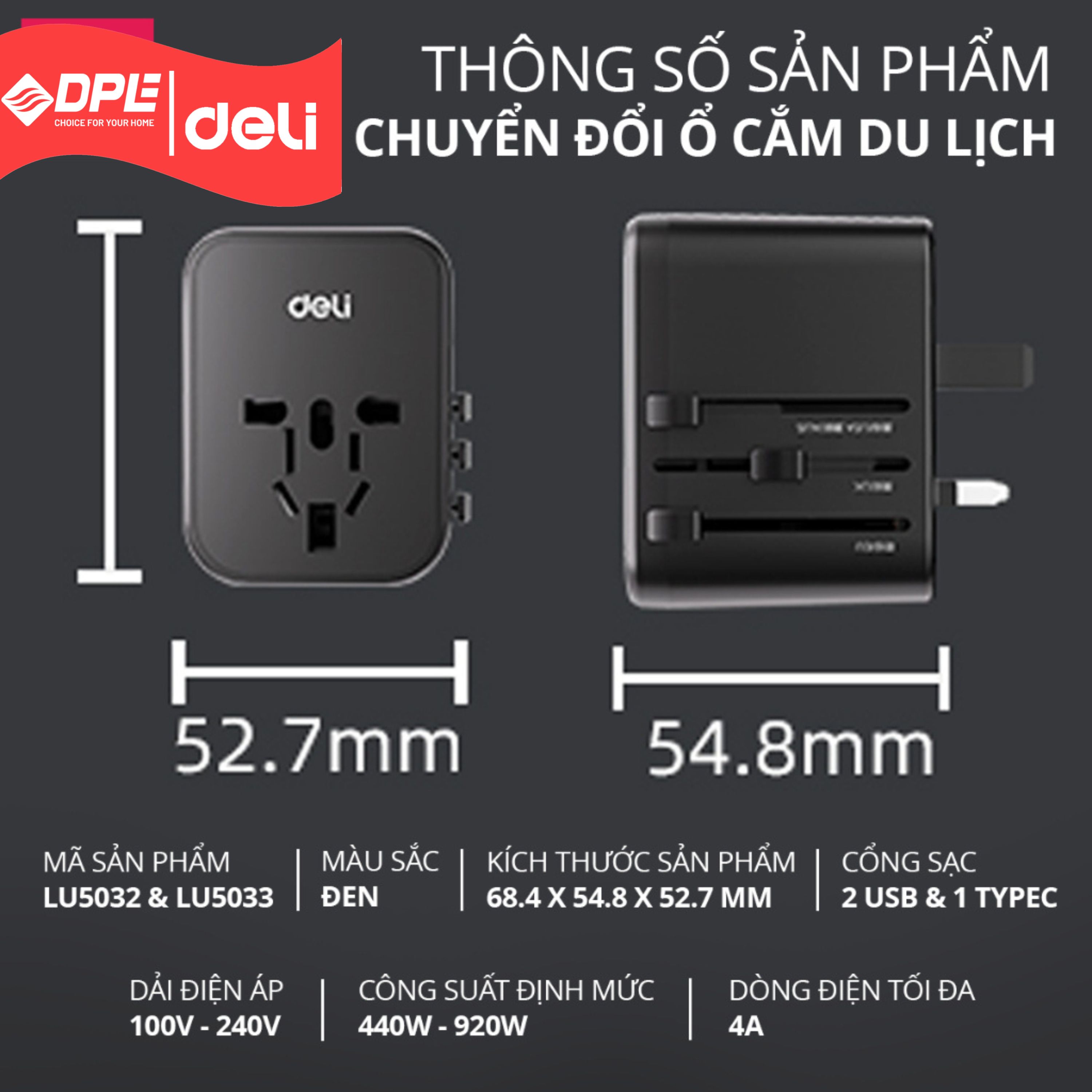 Tổng hợp ổ cắm điện đa năng cao cấp Deli