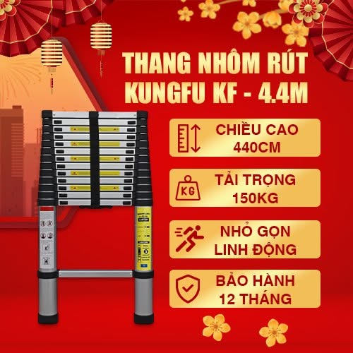 Thang nhôm rút Kungfu KF-44 | Hàng chính hãng