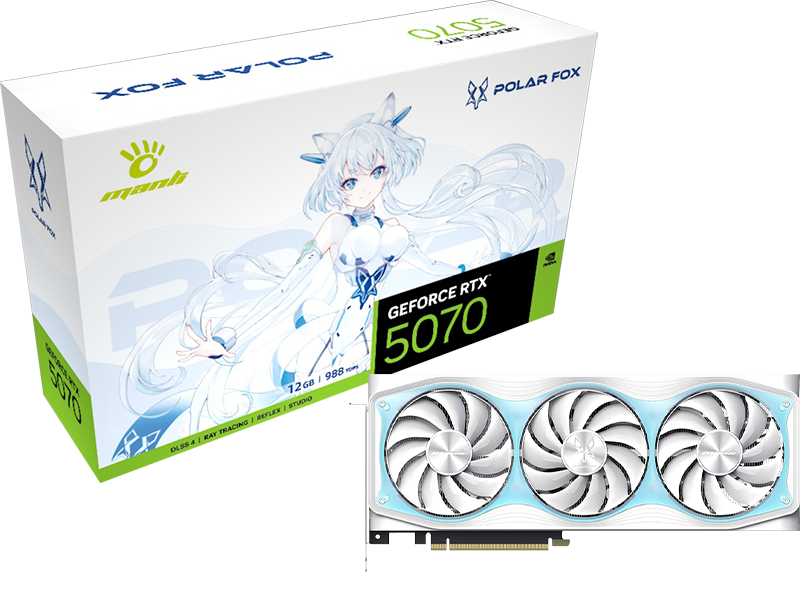 Card đồ họa Manli Polar Fox GeForce RTX 5070 OC 12GB GDDR7 M-N507PO/D712G-M3652