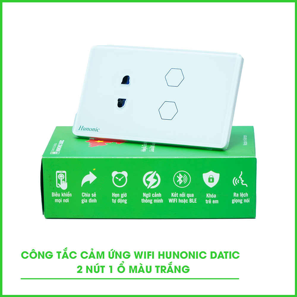 Công Tắc Cảm Ứng Wifi 2in1 Hunonic Datic – Giải Pháp Nhà Thông Minh Hiện Đại