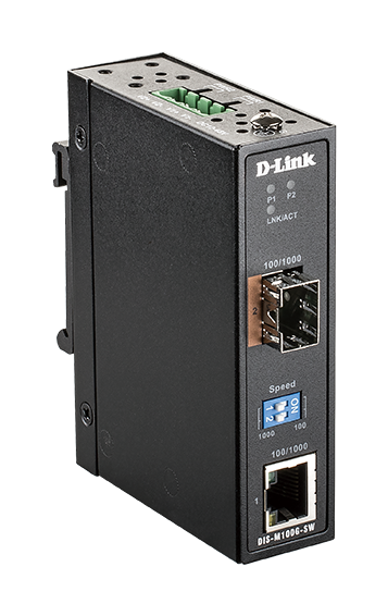 D-Link DIS-M100G-SW – Bộ chuyển đổi quang công nghiệp Gigabit 10/100/1000Base-T sang SFP