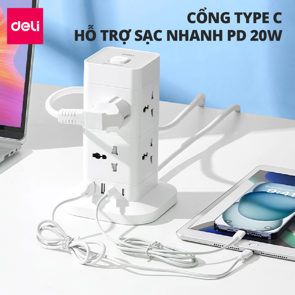 Ổ cắm điện đa năng Deli T426