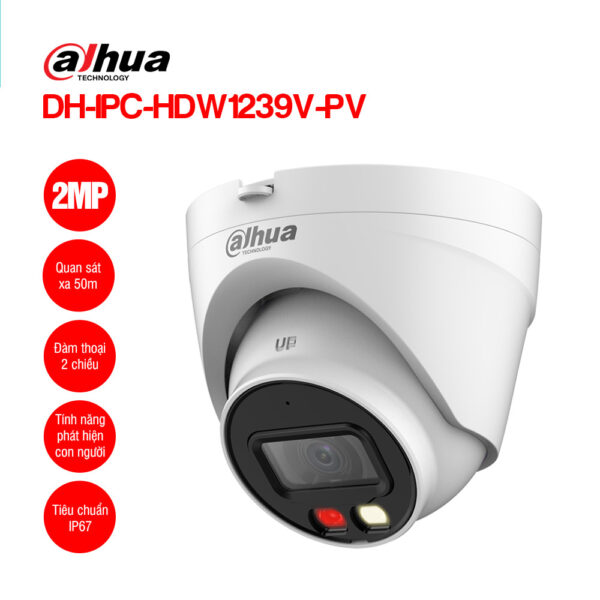 Camera IP 2MP DAHUA DH-IPC-HDW1239V-PV | Hàng chính hãng