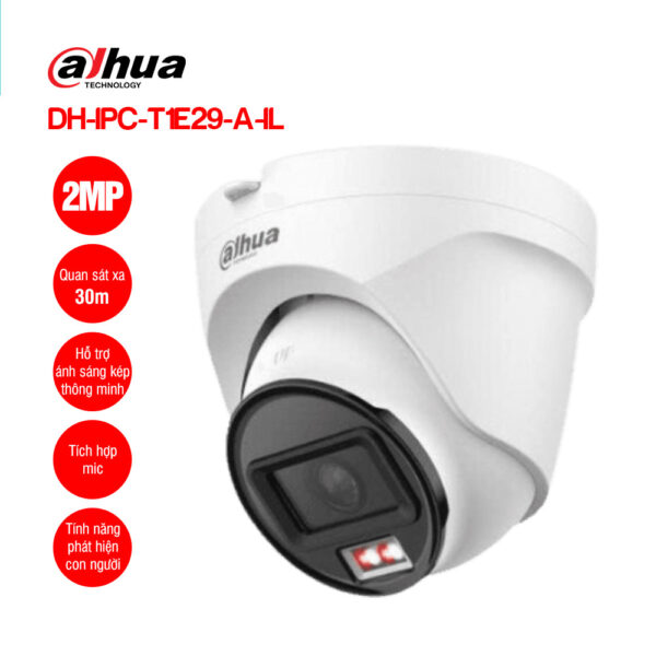 Camera IP 2MP Dome DAHUA DH-IPC-T1E29-A-IL | Hàng chính hãng