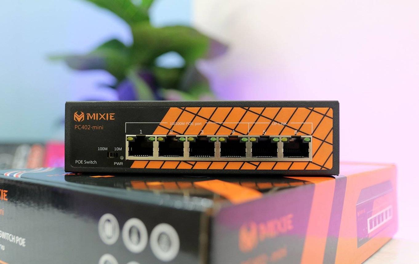 Switch PoE MIXIE PC402-Mini 4 cổng PoE + 2 cổng Uplink