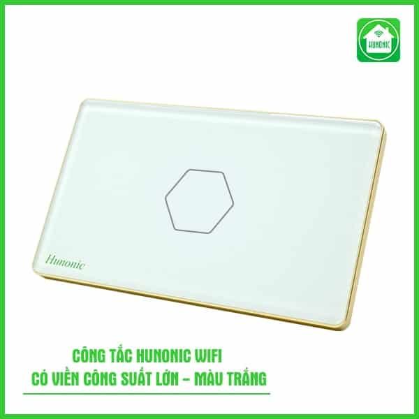 Công tác càm ứng WiFi Hunonic 1 Nút, HCN, màu Đen/Trắng