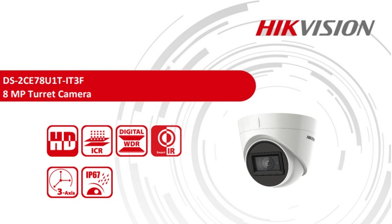 Hikvision Camera HD-TVI  8MP. DS-2CE78U1T-IT3F | Hàng chính hãng