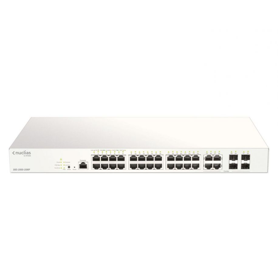 SWITCH D-LINK DBS-2000-28MP – 28 CỔNG GIGABIT POE+ QUẢN LÝ CLOUD NUCLIAS