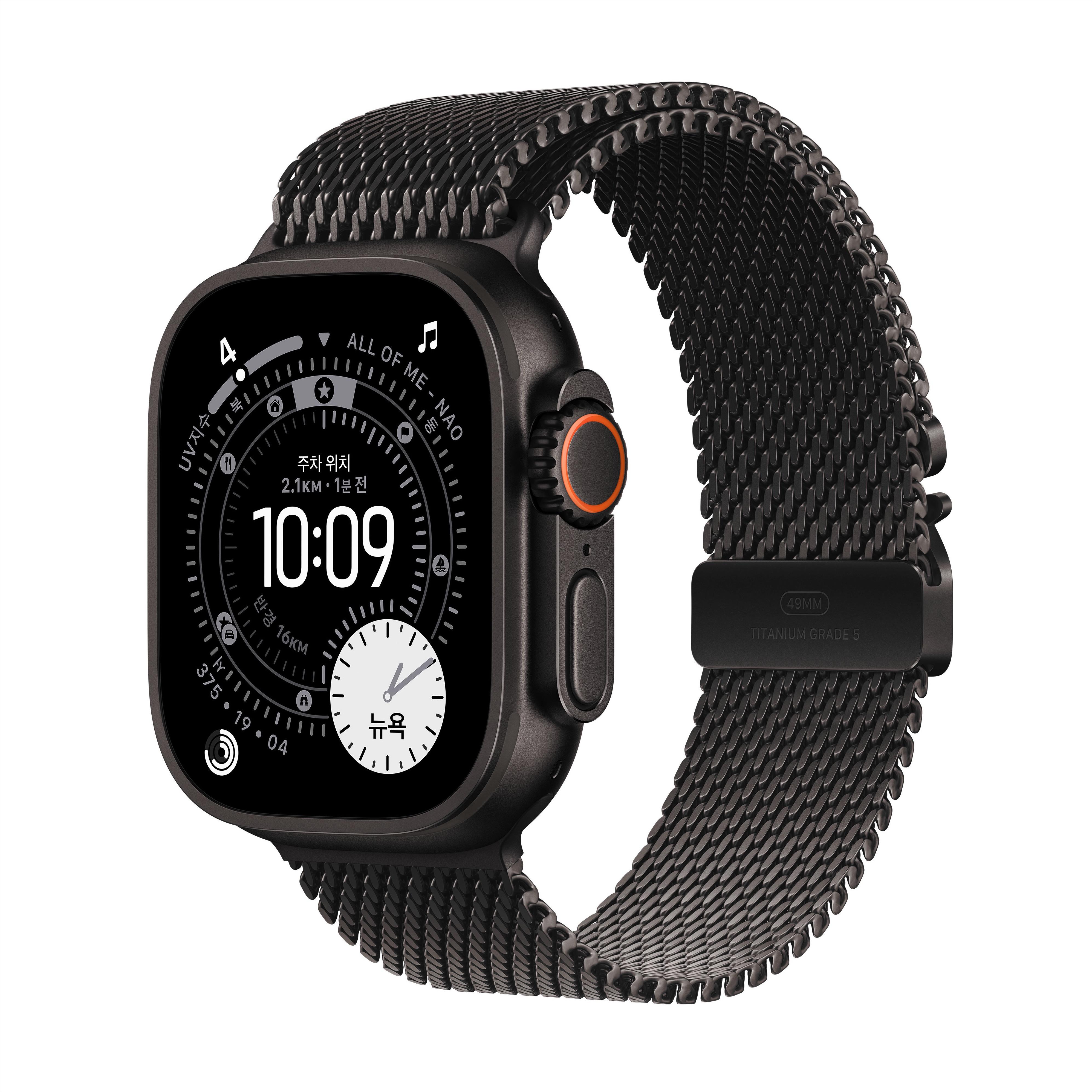 Apple Watch Ultra 3 49mm Black Titanium Black Milanese Loop L