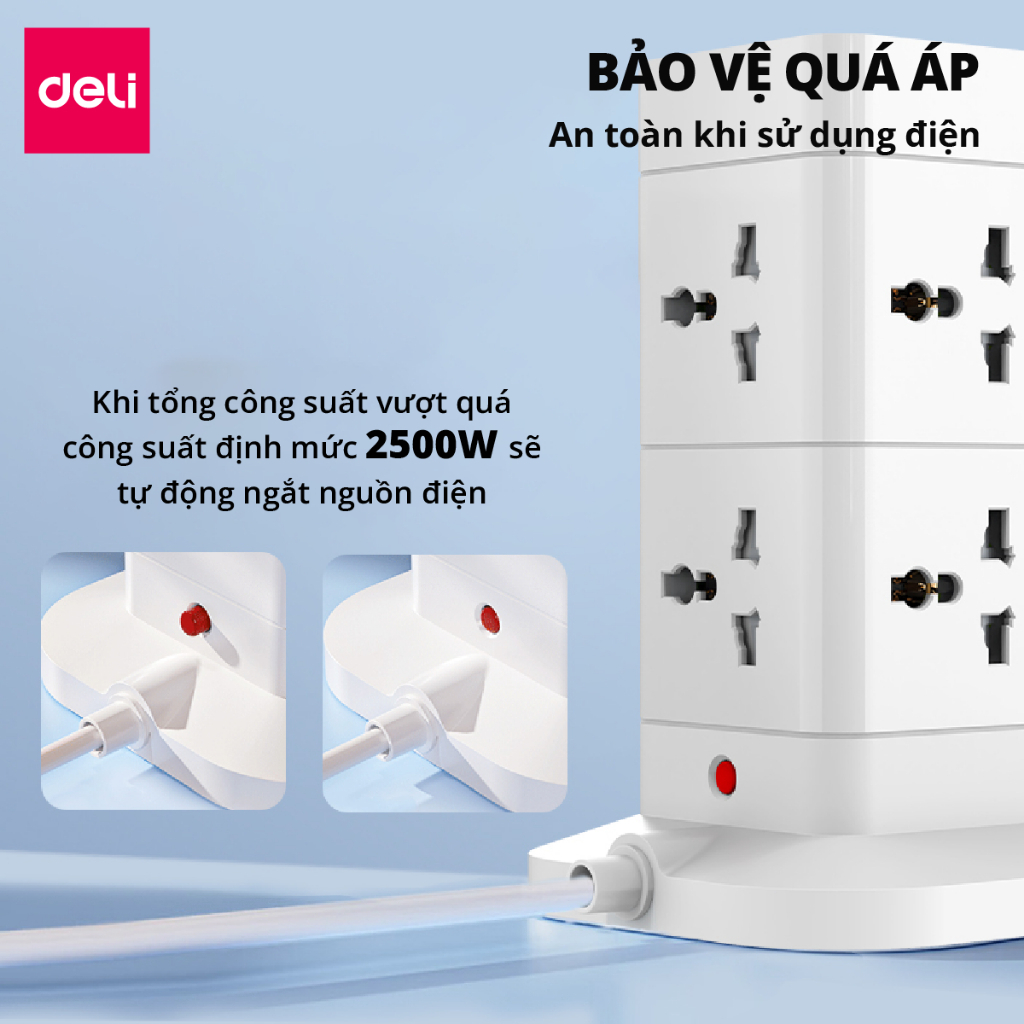Ổ cắm điện đa năng Deli T426