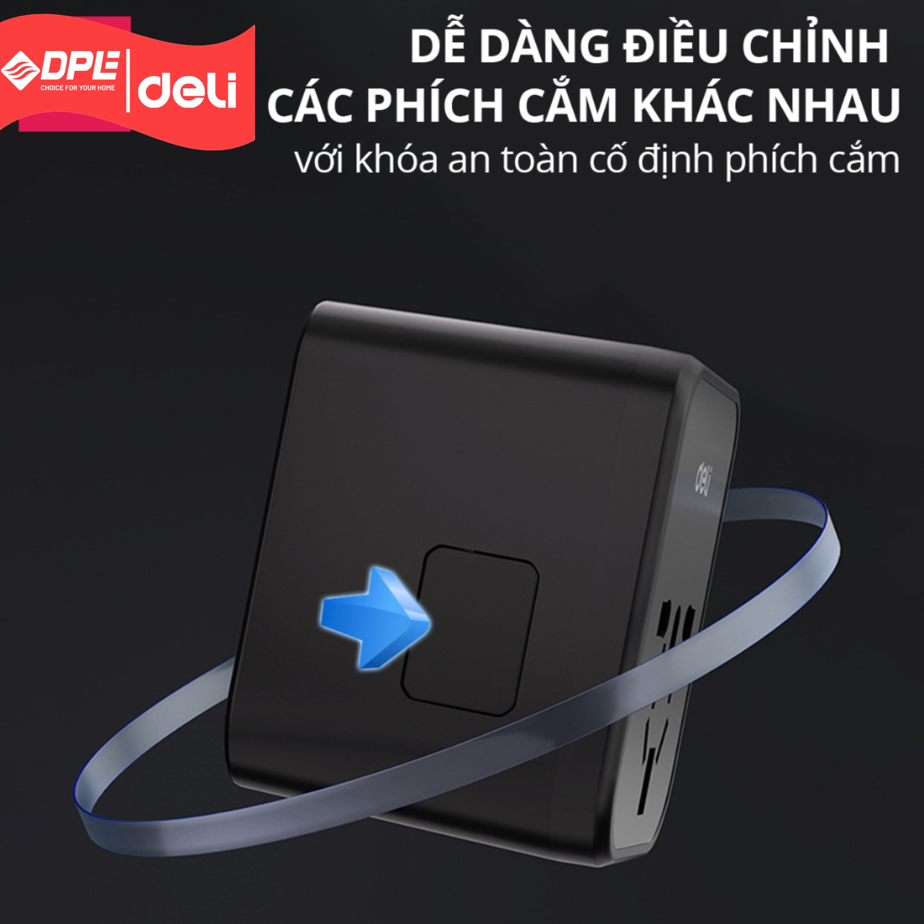 Ổ cắm điện đa năng Deli T766