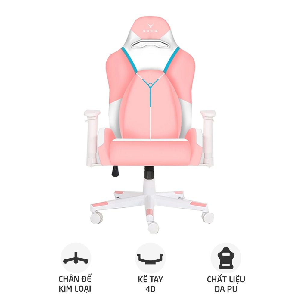 Ghế Game Centaur Sova Pink White   - CE-SOVA-WHPK | Hàng chính hãng