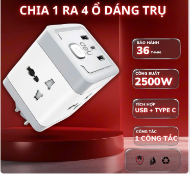 Ổ cắm điện đa năng Deli T426