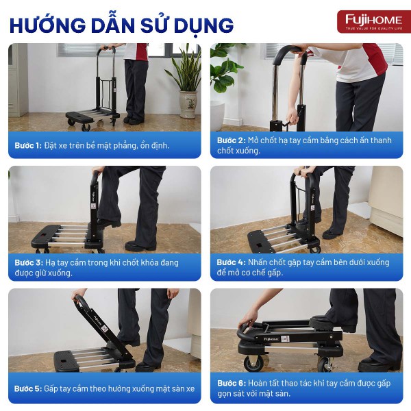 Xe đẩy gấp gọn đa năng Fujihome HTM‑200