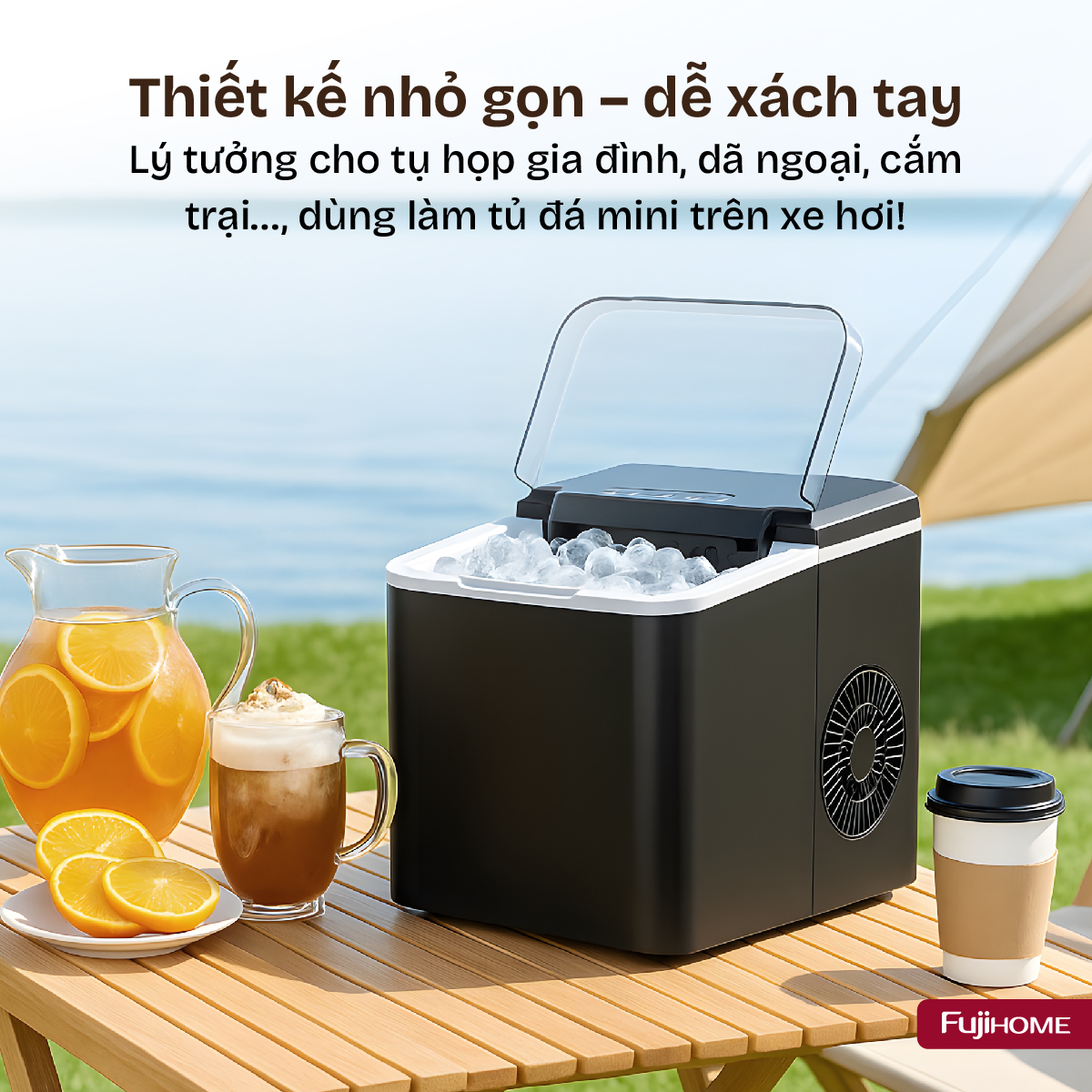 Máy làm đá viên mini Fujihome IM1218 10kg/ngày | Hàng chính hãng