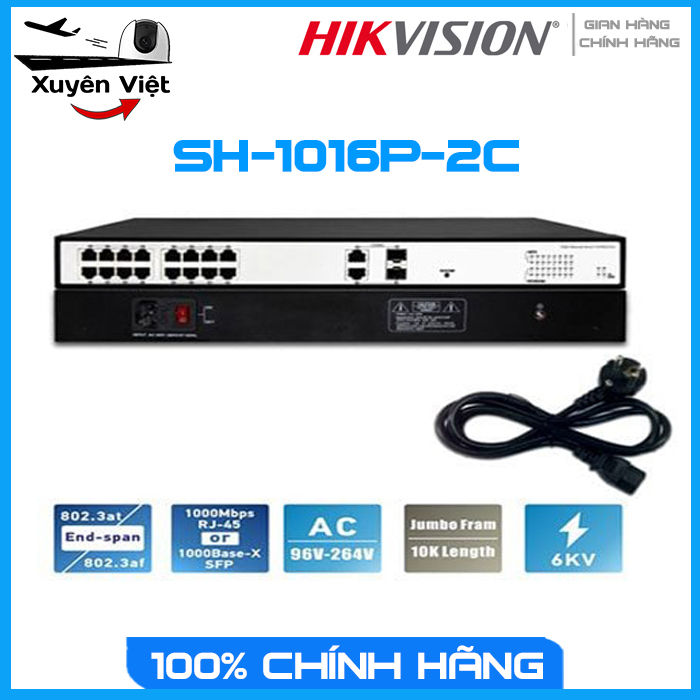 Switch PoE 16-cổng Hikivision SH-1016P-2C | Hàng chính hãng
