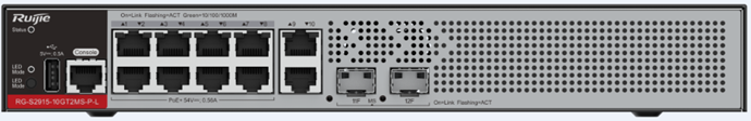 Thiết bị chuyển mạch Switch Ruijie RG-S2915-10GT2MS-PL | Hàng chính hãng