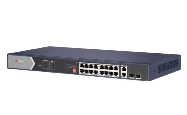 Hikvision DS-3E0520HP-E 16 Port Gigabit Unmanaged PoE Switch, 225W PoE Budget | Hàng chính hãng