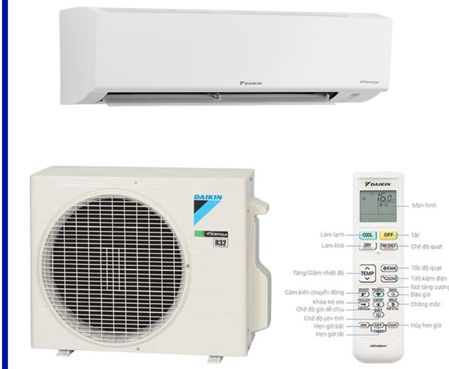 Điều hòa Daikin 9000 1 chiều inverter FTKB25ZVMV Mới 2025 | Hàng chính hãng