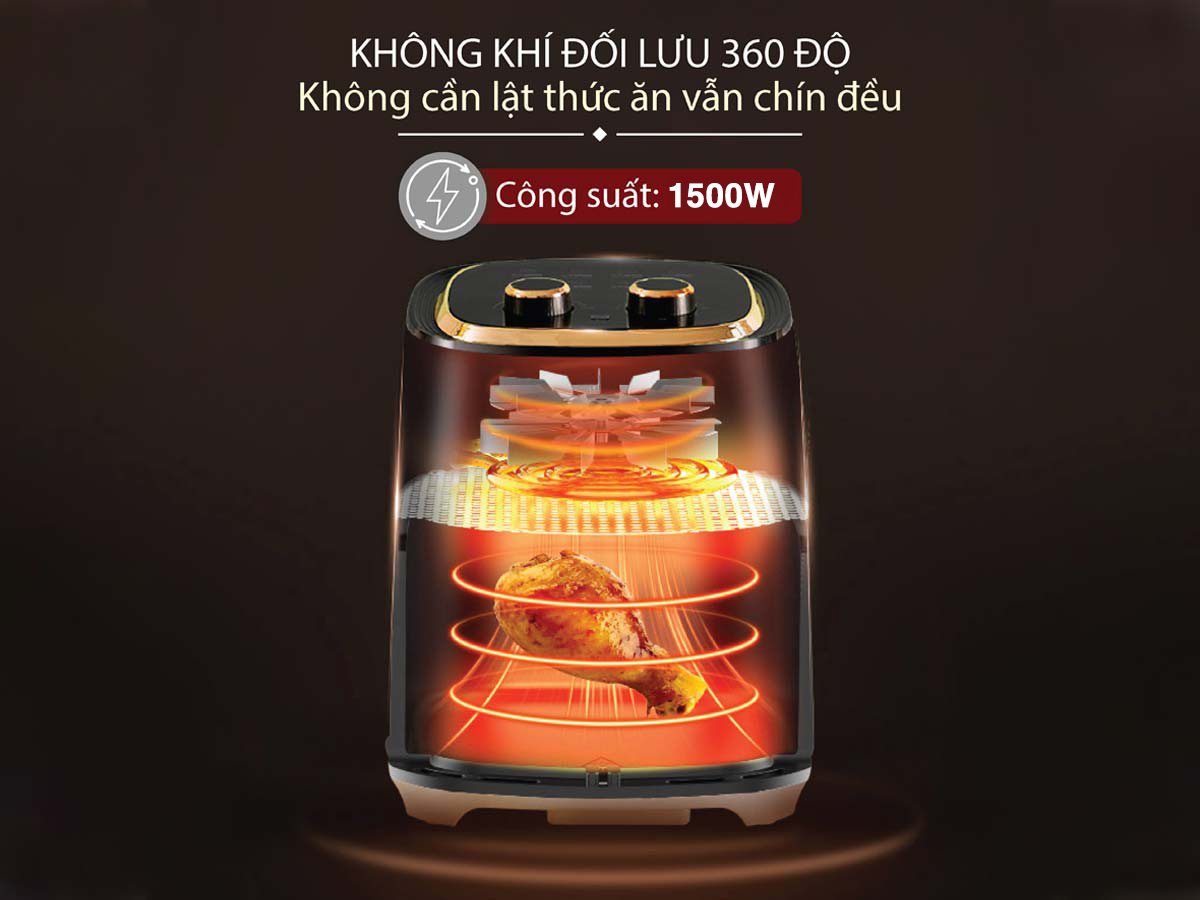 Nồi chiên không dầu Fujihome A4EB 4,5 lít 1500W | Hàng chính hãng