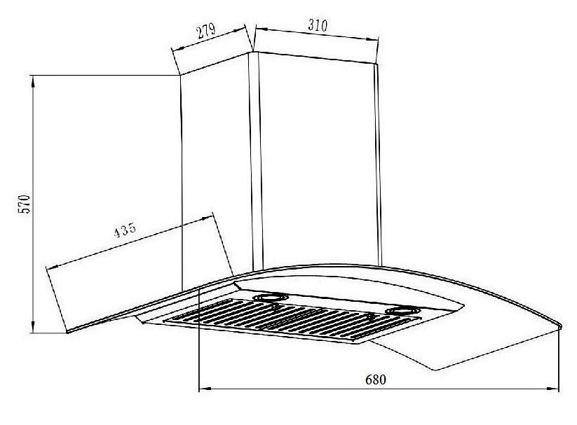 Hút mùi kính cong KF - HM3S | Hàng chính hãng