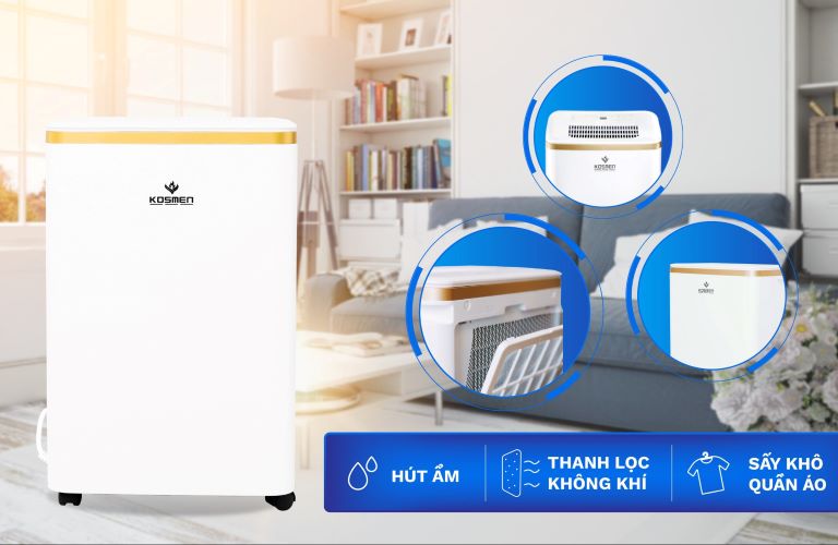 MÁY HÚT ẨM KOSMEN KM-12N Thích hợp cho không gian 10 - 40 m2 | Hàng chính hãng