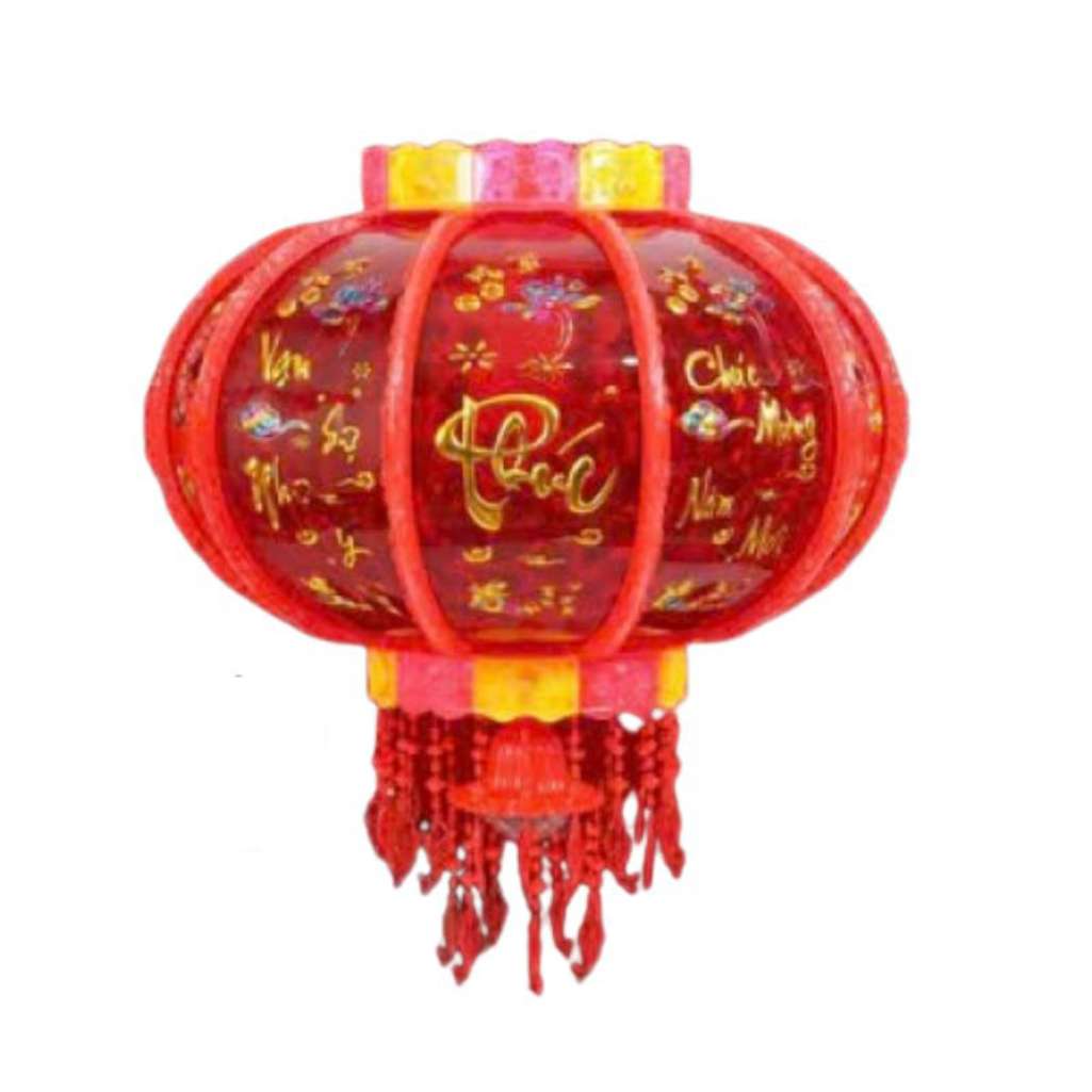 Đèn lồng đỏ trang trí Xoay 360 Độ Có Đèn Phát Sáng