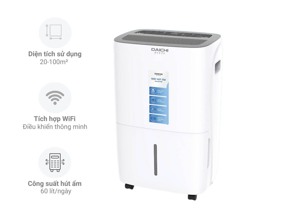 Máy Hút Ẩm Fujihome DH60NW Khử Khuẩn UV 60L
