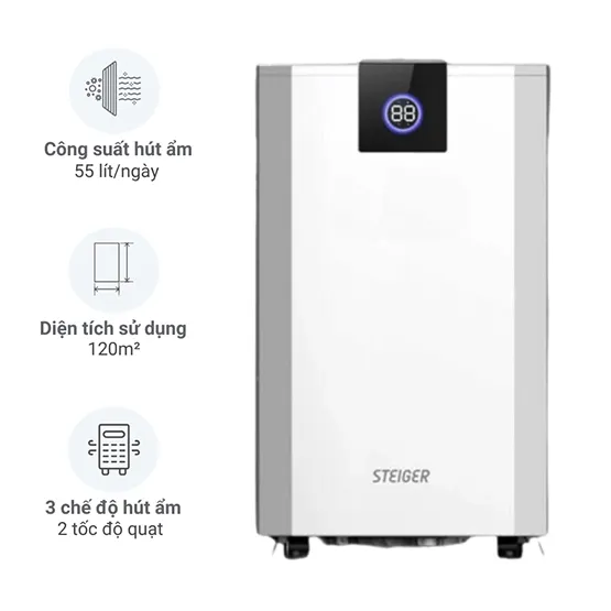 Máy Hút Ẩm Steiger STG-855DW: Giải Pháp Chống Nồm Ẩm Vượt Trội Cho Không Gian Lớn