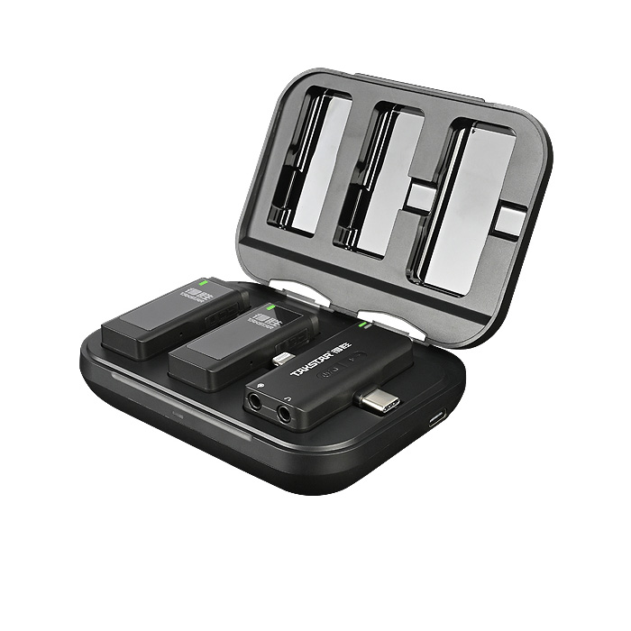 Micro không dây ghi âm, lọc tạp âm, livestream kênh kép V4 Dual Channel | Hàng chính hãng