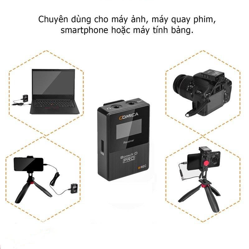 Comica Boomx-D Pro D2 - Micro không dây 2.4g, bộ nhớ trong 8gb, phạm vi 100m | Hàng chính hãng