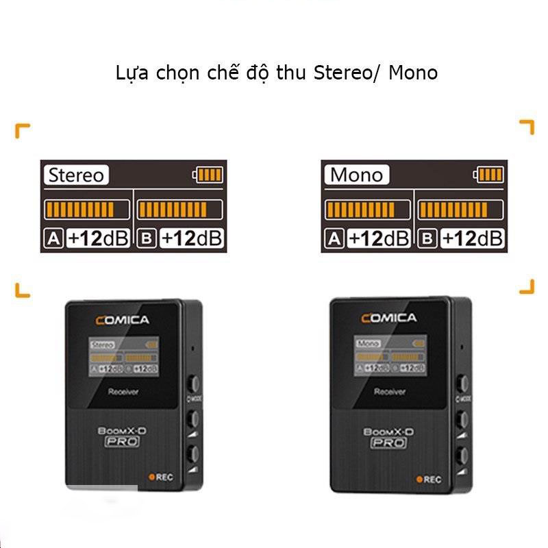 Comica Boomx-D Pro D2 - Micro không dây 2.4g, bộ nhớ trong 8gb, phạm vi 100m | Hàng chính hãng