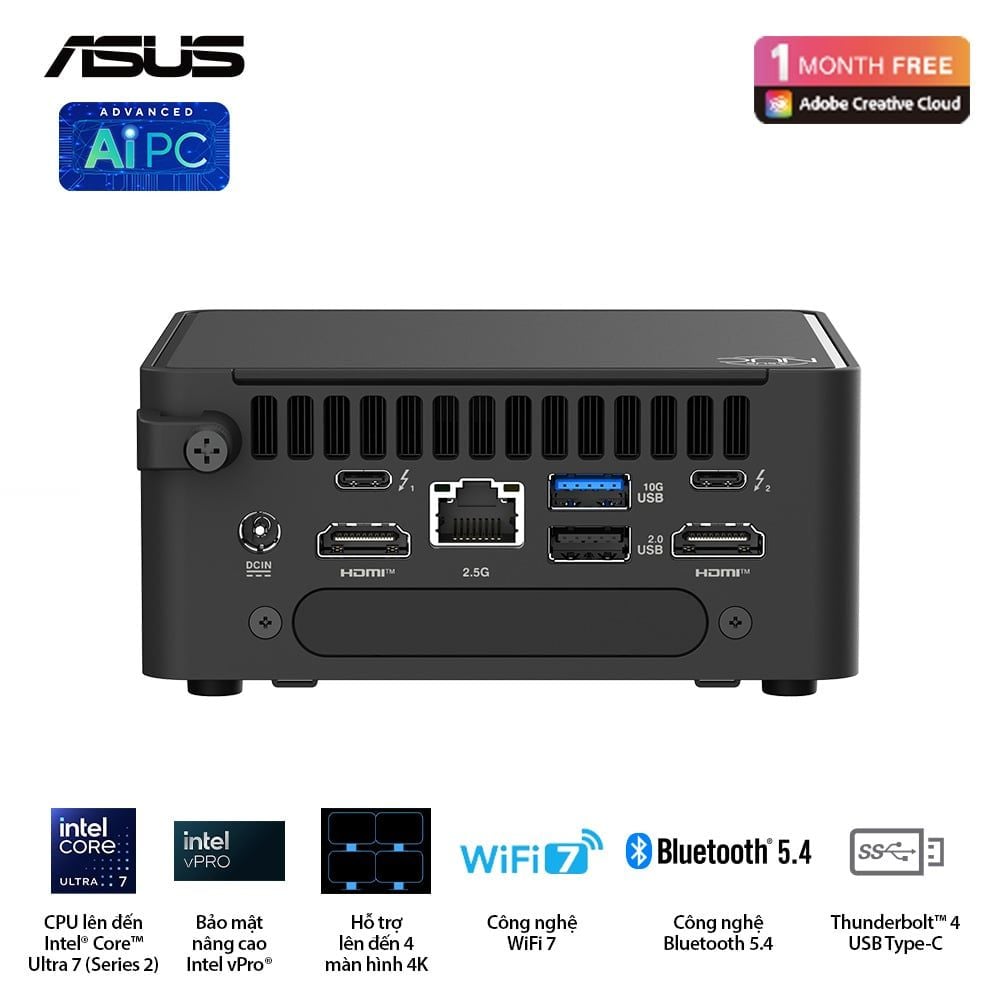 Mini PC Asus NUC 15 PRO RNUC15CRHU5 (Intel® Core™ Ultra 5-225H/ DDR5/ No OS)