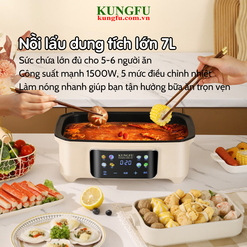 Nồi lẩu hấp đa năng Kungfu KF-NHC25 (cảm ứng) | Hàng chính hãng