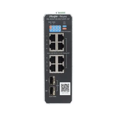RG-NIS2100-8GT2SFP-HP – Switch công nghiệp PoE công suất cao