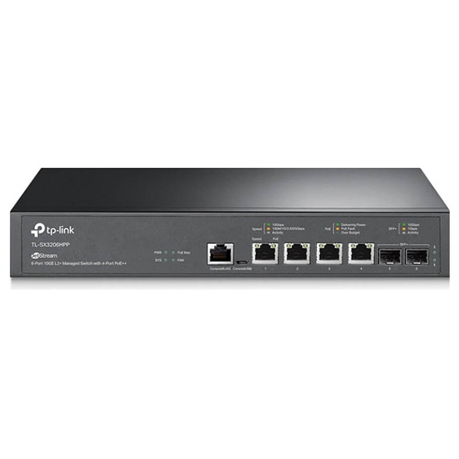 4-Port 10GE L2+ Managed Switch TP-LINK TL-SX3206HPP | Hàng chính hãng