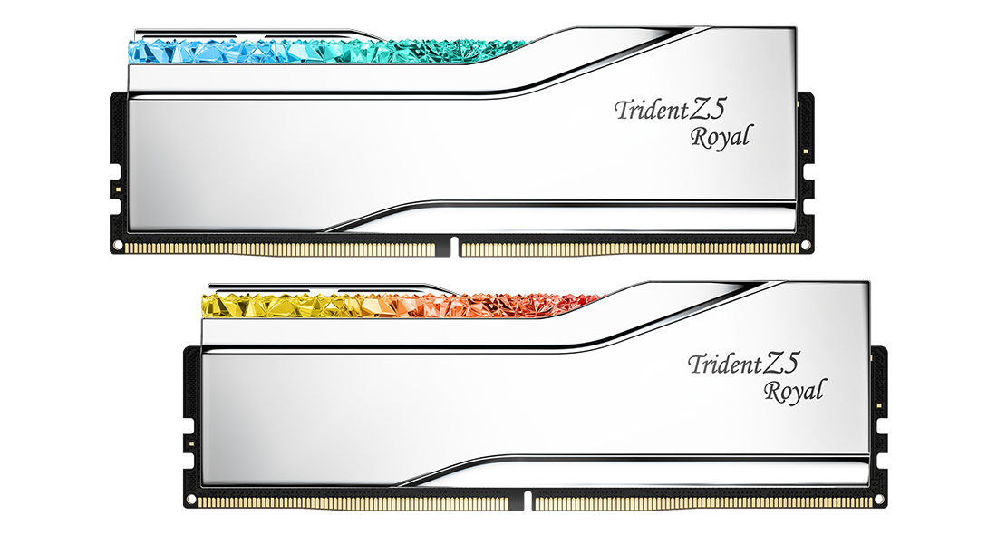 RAM G.Skill Trident Z5 Royal RGB 64GB (2x32GB) DDR5 6400MHz CL32 Silver F5-6400J3239G32GX2-TR5S
