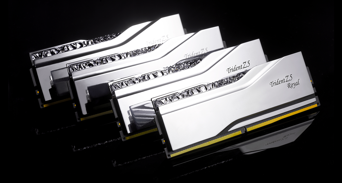 RAM G.Skill Trident Z5 Royal RGB 64GB (2x32GB) DDR5 6400MHz CL32 Silver F5-6400J3239G32GX2-TR5S