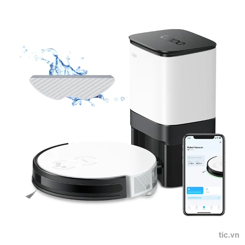 Robot hút bụi lau nhà Tapo RV10 Plus 2000Pa dock tự đổ rác 4L Chính Hãng
